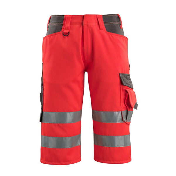 5711074302574 - MASCOT® unisex Warnschutzhose kurz Luton rot dunkelanthrazit Größe 54