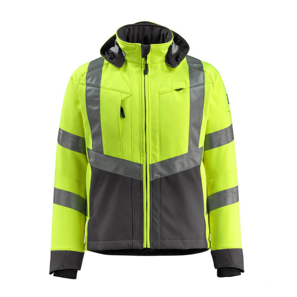 5711074340644 - Jacke Blackpool Softshell warngelb anthrazit Größe XXL 5711074340644 MASCOT