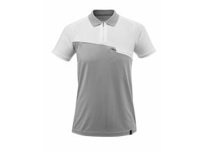 5711074613465 - Advanced Poloshirt feuchtigkeitstransportierend Gr xs grau-meliert weiss - grau-meliert weiss - Mascot