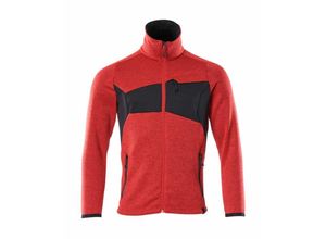 5711074649235 - Accelerate Strickpullover mit Reißverschluss Gr l verkehrsrot schwarz - verkehrsrot schwarz - Mascot