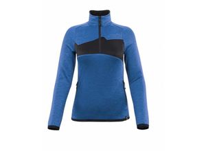 5711074672035 - Accelerate Fleecepullover mit kurzem Reißverschluss Damenpassform 18053 Gr 2XL azurblau schwarzblau - azurblau schwarzblau - Mascot