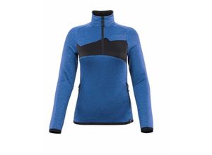 5711074672042 - Accelerate Fleecepullover mit kurzem Reißverschluss Damenpassform 18053 Gr 3XL azurblau schwarzblau - azurblau schwarzblau - Mascot