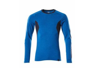 5711074737871 - Accelerate Longsleeve Premium 18381 Langarm Shirt für Arbeit & Freizeit Farbe Azurblau Schwarzblau - 91010 Größe 2XL - Mascot