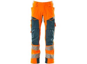 5711074797615 - Hose mt Knietaschen ultimate stretch Gr 76C46 hi-vis orange dunkelpetroleum - Mascot