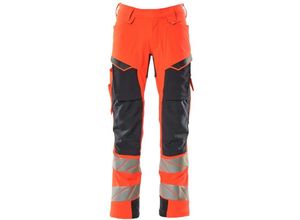 5711074798049 - Hose mt Knietaschen ultimate stretch Gr 76C49 Hi-vis rot schwarzblau - Mascot