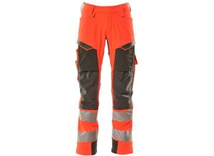 5711074798421 - Hose mt Knietaschen ultimate stretch Gr 76C47 hi-vis rot dunkelanthrazit - Mascot