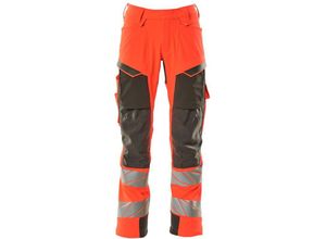 5711074798513 - Hose mt Knietaschen ultimate stretch Gr 82C44 hi-vis rot dunkelanthrazit - Mascot