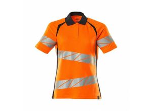 5711074802784 - Polo-Shirt Damenpassform Polo-shirt Gr 2XLONE hi-vis orange schwarzblau - Mascot