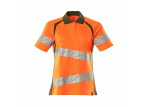 5711074802890 - Polo-Shirt Damenpassform Polo-shirt Gr 3XLONE hi-vis orange moosgrün - Mascot