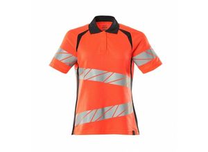 5711074802982 - Polo-Shirt Damenpassform Polo-shirt Gr 2XLONE Hi-vis rot schwarzblau - Mascot