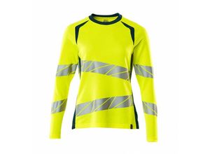 5711074803286 - T-Shirt Langarm Damenpassform T-shirt Gr 2XLONE hi-vis gelb dunkelpetroleum - Mascot