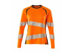 5711074803385 - T-Shirt Langarm Damenpassform T-shirt Gr 2XLONE hi-vis orange moosgrün - Mascot