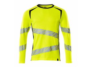 5711074813384 - T-Shirt Langarm moderne Passform T-shirt Gr 3XLONE hi-vis gelb schwarzblau - Mascot