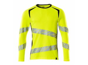 5711074813483 - T-Shirt Langarm moderne Passform T-shirt Gr 4XLONE hi-vis gelb schwarz - Mascot
