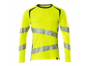 5711074813599 - T-Shirt Langarm moderne Passform T-shirt Gr l one hi-vis gelb dunkelpetroleum - Mascot