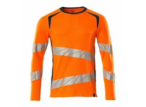 5711074813827 - T-Shirt Langarm moderne Passform T-shirt Gr 2XLONE hi-vis orange dunkelpetroleum - Mascot