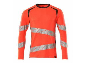 5711074814015 - T-Shirt Langarm moderne Passform T-shirt Gr 3XLONE hi-vis rot dunkelanthrazit - Mascot