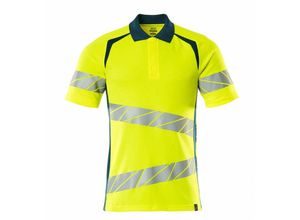 5711074814992 - Polo-Shirt moderne Passform Polo-shirt Gr 2XLONE hi-vis gelb dunkelpetroleum