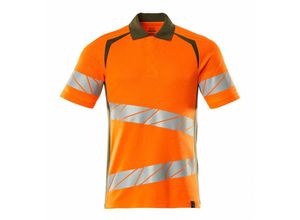 5711074815258 - Polo-Shirt moderne Passform Polo-shirt Gr xl one hi-vis orange moosgrün - Mascot