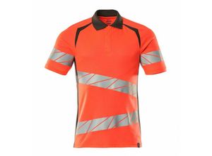 5711074815449 - Polo-Shirt moderne Passform Polo-shirt Gr 2XLONE hi-vis rot dunkelanthrazit - Mascot