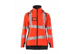 5711074819621 - Hard Shell Jacke Damen leichtem Futter Jacke Gr 3XL Hi-vis rot schwarzblau - Mascot