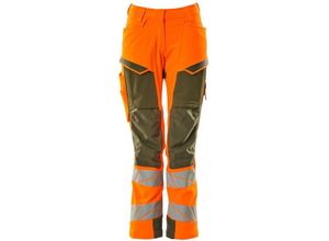 5711074824212 - Damen-Hose mit Knietaschen 19078-511-1433 Gr 34 hi-vis orange moosgrün - Mascot