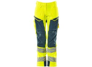 5711074824960 - Damen-Hose mit Knietaschen 19078-511-1744 Gr 34 hi-vis gelb dunkelpetroleum - Mascot