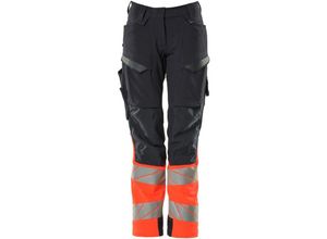 5711074826322 - Hose mit Knietaschen 19178-511-10222 Gr 76C56 schwarzblau hi-vis rot - Mascot