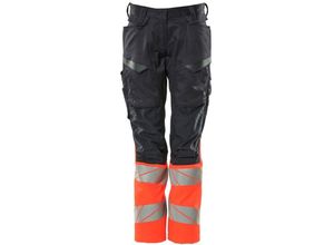 5711074828975 - Hose mit Knietaschen 19678-236-10222 Gr 36 schwarzblau hi-vis rot - Mascot