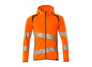 5711074845354 - Sweatshirt mit Kapuze moderne Passform Kapuzensweatshirt Gr 2XL hi-vis orange moosgrün - Mascot