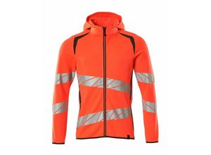 5711074845699 - Sweatshirt mit Kapuze moderne Passform Kapuzensweatshirt Gr L hi-vis rot dunkelanthrazit