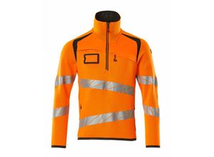 5711074873043 - Strickpullover mit kurzem Reißverschluss m hi-vis orange dunkelanthrazit - Mascot