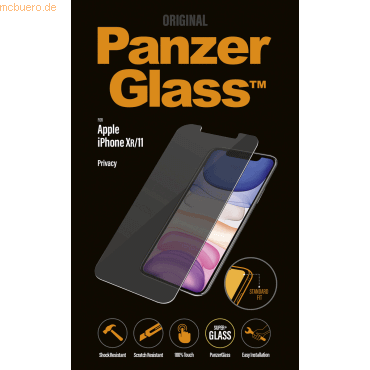 5711724126628 - PanzerGlass Bildschirmschutz mit Blickschutzfilter für iPhone XR 11