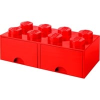 5711938029500 - Room Copenhagen LEGO® Aufbewahrungsbox Storage Brick 8er rot mit Schublade 50 x 25 x 18 cm