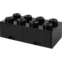 5711938029531 - Room Copenhagen LEGO® Aufbewahrungsbox Storage Brick 8er schwarz mit Schublade 50 x 25 x 18 cm