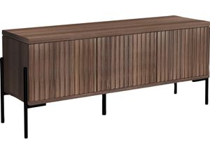 5711950518266 - Lowboard HOME AFFAIRE Valloire Sideboards Gr B H T 131 cm x 55 cm x 38 cm braun Lowboards Push-to-open Funktion Gestell aus Metall schwarz