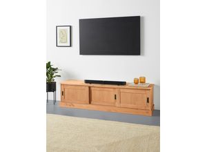 5711950538370 - Lowboard HOME AFFAIRE Schröder Sideboards Gr B H T 170 cm x 45 cm x 40 cm beige (natur gebeizt gewachst) Lowboards mit 3 Schiebetüren aus massivem Kiefernholz