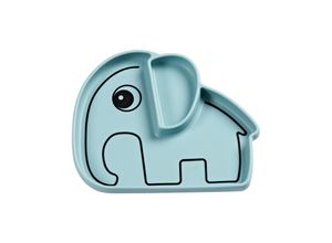 5712643001034 - Kinder Silikonteller „Stick&Stay Elephant“ DONE BY DEER blau