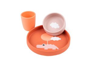 5712643042273 - Silikon-Geschirr-Set HAPPY CLOUDS 3-teilig in papaya