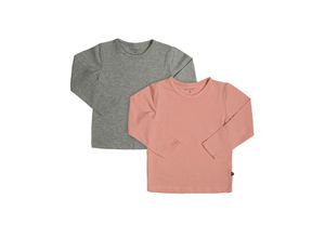 5712672181417 - - Langarmshirt BASIC 2er-Pack in rosa grau melange Gr110