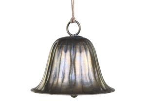 5712750284283 - Chic Antique Glocke mit Rillen glänzend H55 Ø65 cm antique messing