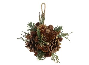 5712750339259 - Chic Antique Fleur Aufhänger aus Tannenzapfen und Glitzer D12 cm natur