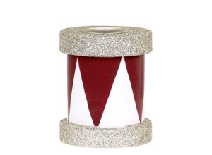 5712750341870 - Chic Antique Kerzenständer Trommel mit Glitzer H7 D6 cm antique cherry