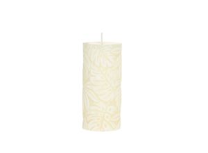 5712750356973 - Chic Antique Macon Stumpenkerze mit Blattmuster Höhe 10 ∅ 7 cm creme