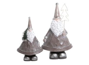 5712750378425 - Chic Antique Weihnachtsmann mit LED Baum 2er-Set H29 L175 B115 cm grau