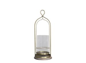 5712750386949 - Chic Antique Windlicht mit Glas H40 D15 cm antique messing