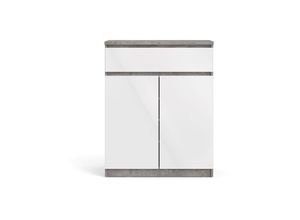 5713035053945 - Ebuy24 - Nada Sideboard 2 Türen und 1 Schublade beton dekorweiss hochglanz - Beton Dekor