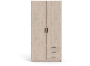 5713035073325 - Ebuy24 - Spell Kleiderschrank 2 Türen und 3 Schubladen Hickory-Dekor