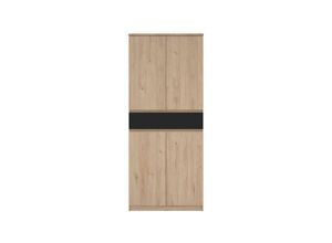 5713035082204 - Schuhschrank HOME AFFAIRE Naia Schuhaufbewahrung Schuhkommode Schuhregal Garderobenschrank Schränke Gr B H 804 cm x 1917 cm 4 St schwarz (jackson hickory schwarz) Schuhschränke mit 4 Türen und 8 Einlegeböden 1 Schublade Breite 80 cm