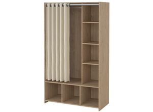 5713035085793 - Kit Kleiderschrank mit Vorhang Nussbaum dekor beige